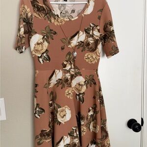Floral Tan Dress
